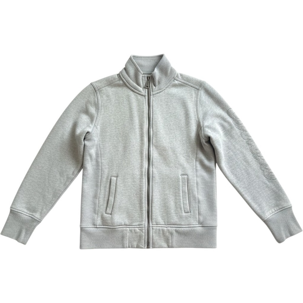 Carhartt Funnel Full Zip Sweatshirt M 8-10 Gray Embroidered Sleeve Logo Workwear